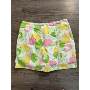 Lilly Pulitzer Vintage Mini Skort Citus Lemon Lime Size 0 26" Waist